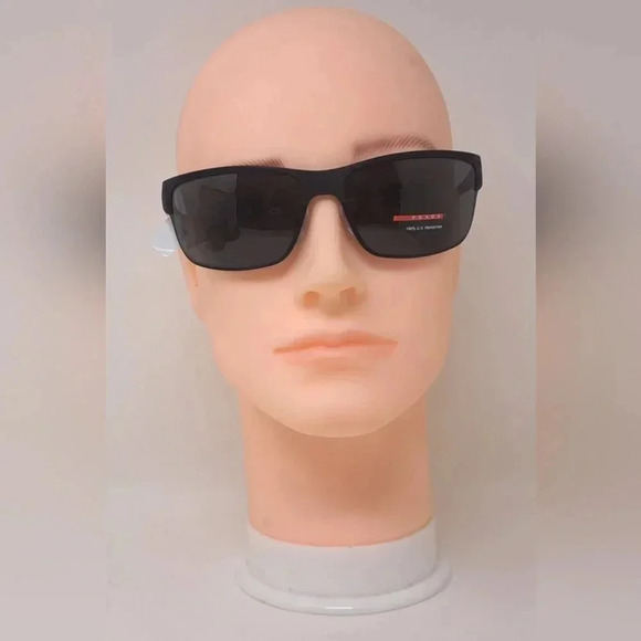 Prada Linea Rossa GT Sunglasses Black Matte Retainer Strap SPS 50Q 64-18-130 - Picture 6 of 12